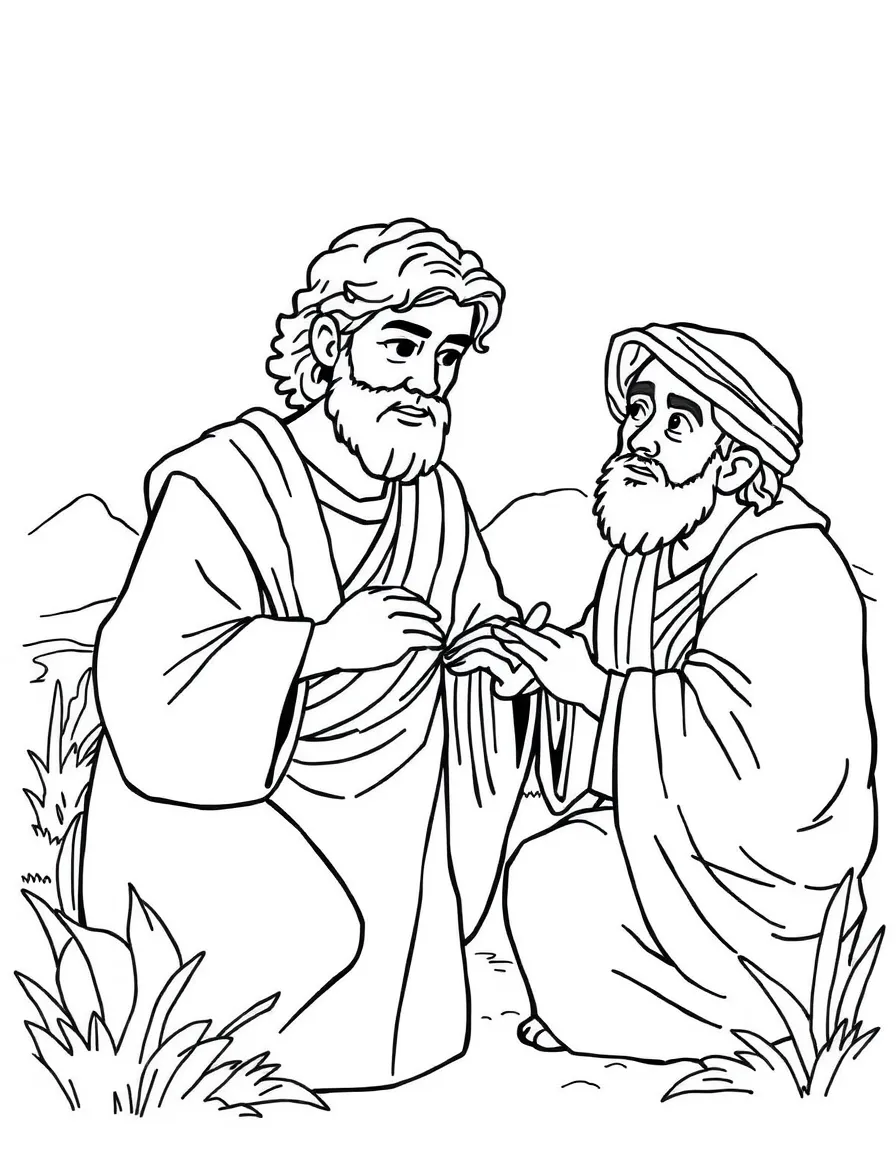 Joseph being sold into slavery by his brothers.