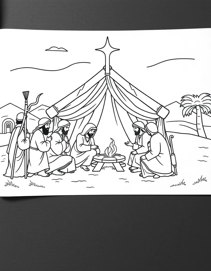The twelve tribes of Israel camping around the tabernacle.