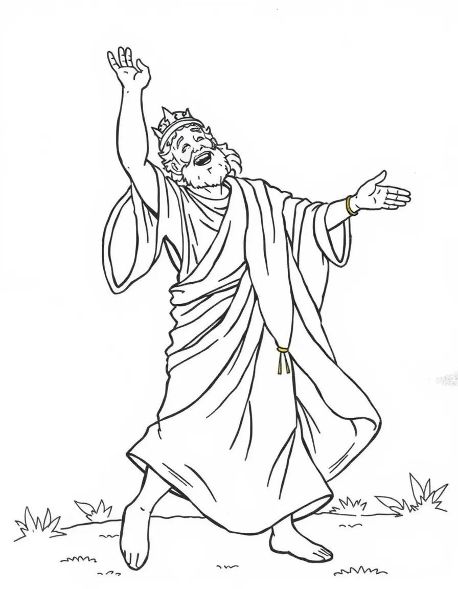 King David dancing with joy before the Lord.