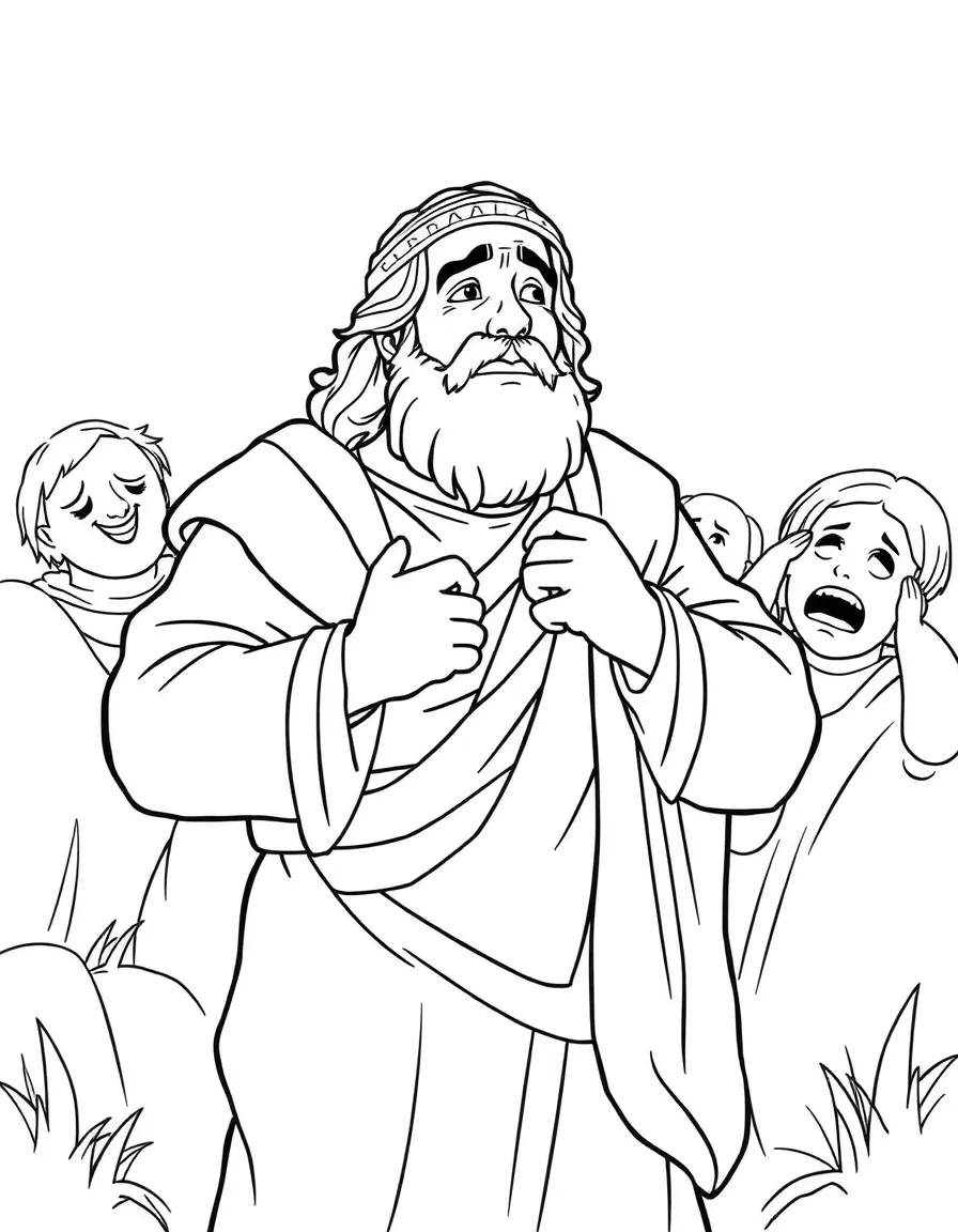 King Josiah tearing his clothes when he hears the law.