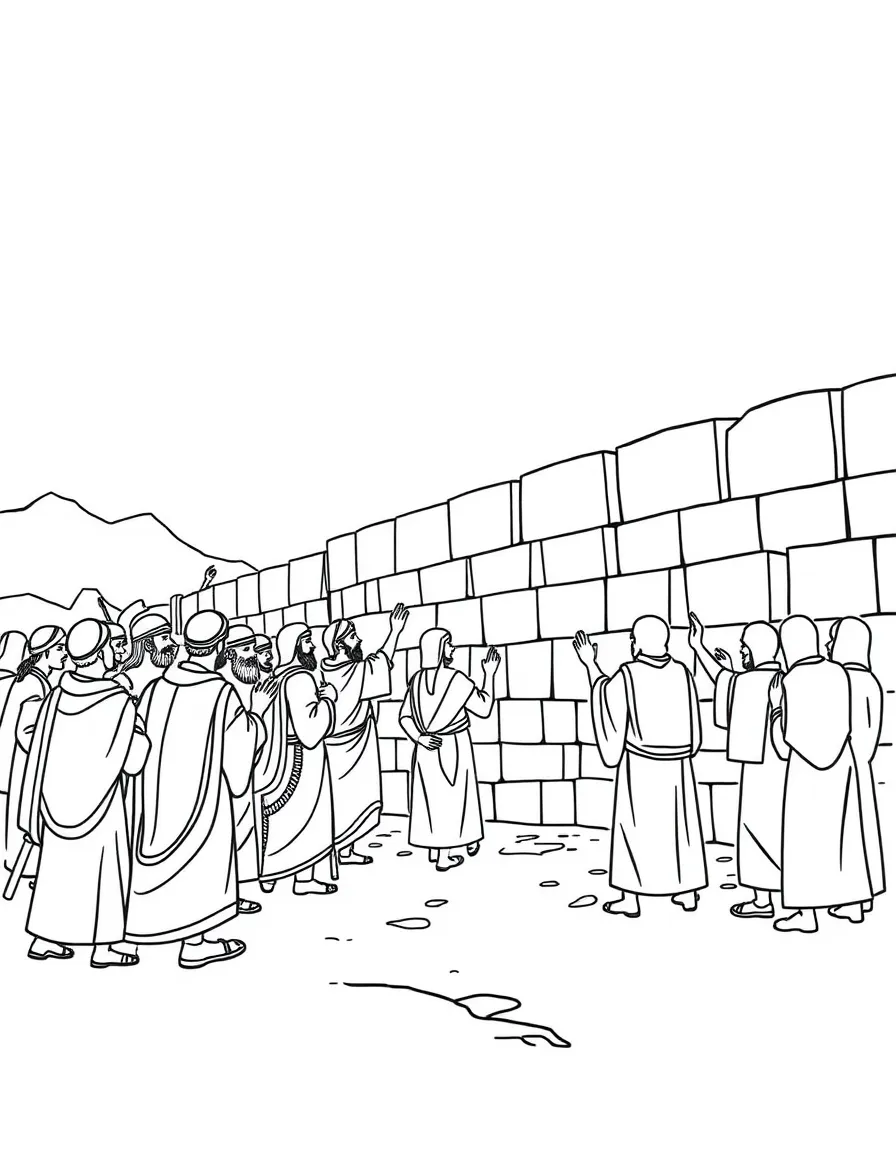 Nehemiah and the people finishing the wall in 52 days.
