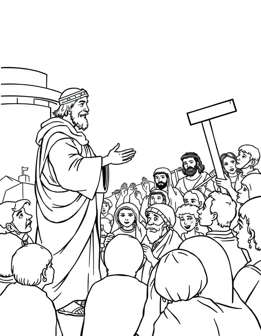 Pilate offering to release Jesus or Barabbas to the crowd.