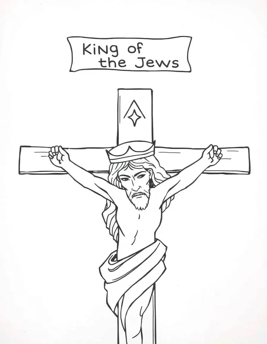 The sign above Jesus' head on the cross: "King of the Jews."