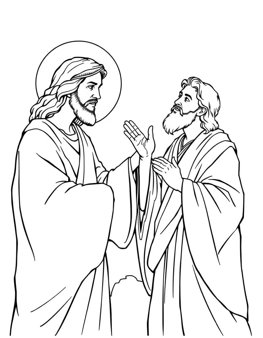 Jesus appearing to Thomas, who touches his wounds.