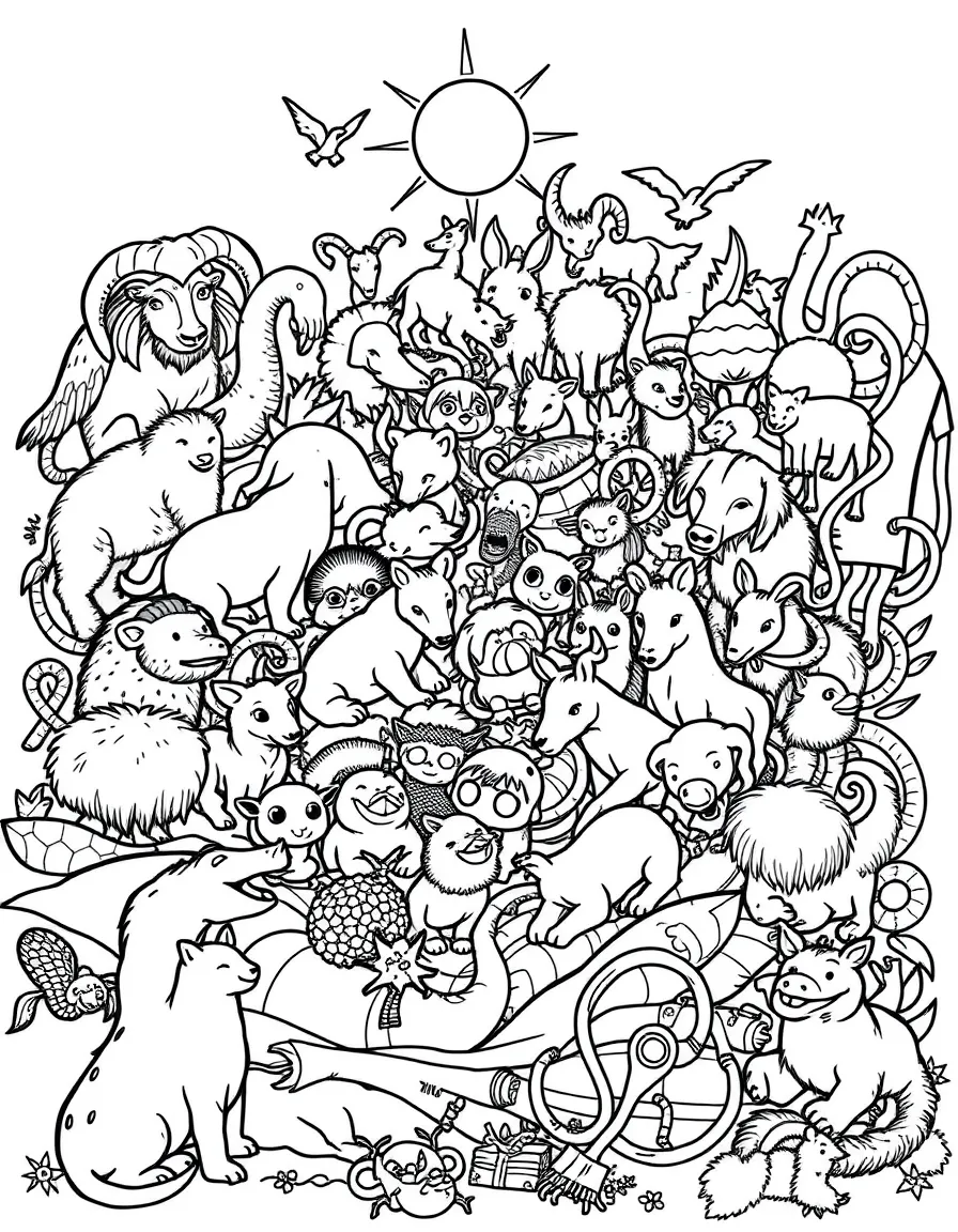Peter's vision of a sheet filled with all kinds of animals, clean and unclean.