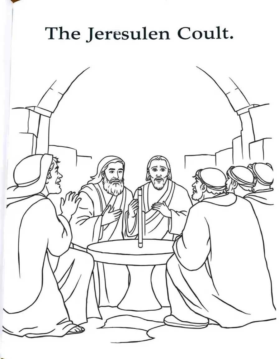 The Jerusalem Council, with Peter and James speaking.
