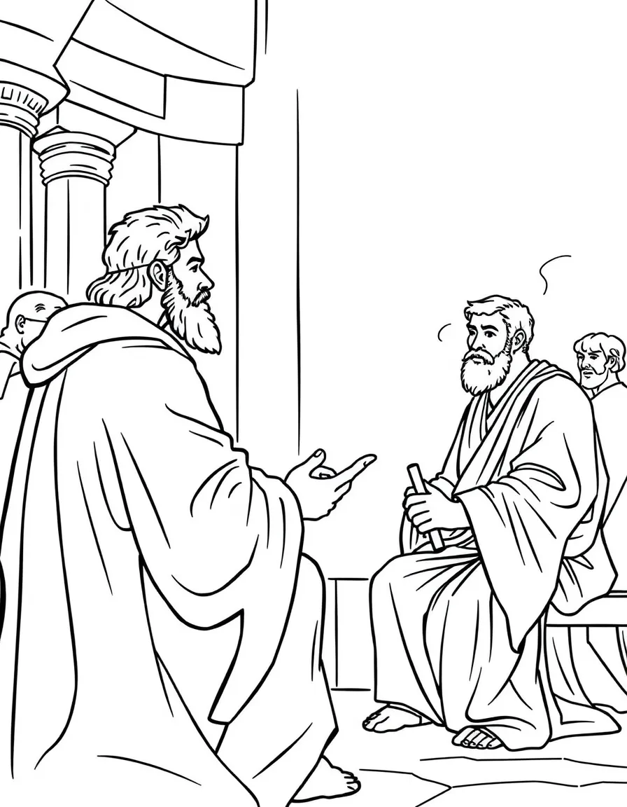 Paul before Governor Felix, explaining his faith in Christ.