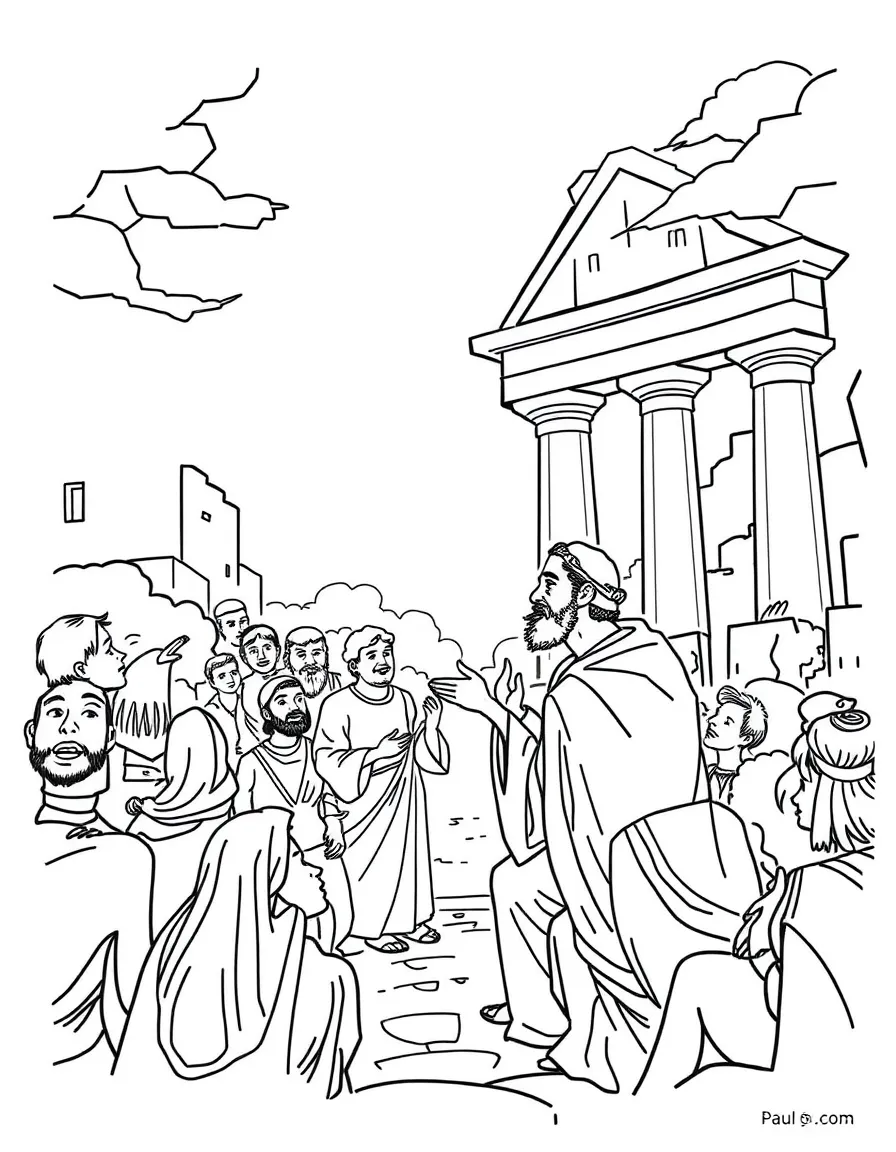 Paul teaching in Rome, welcoming all who came to him.