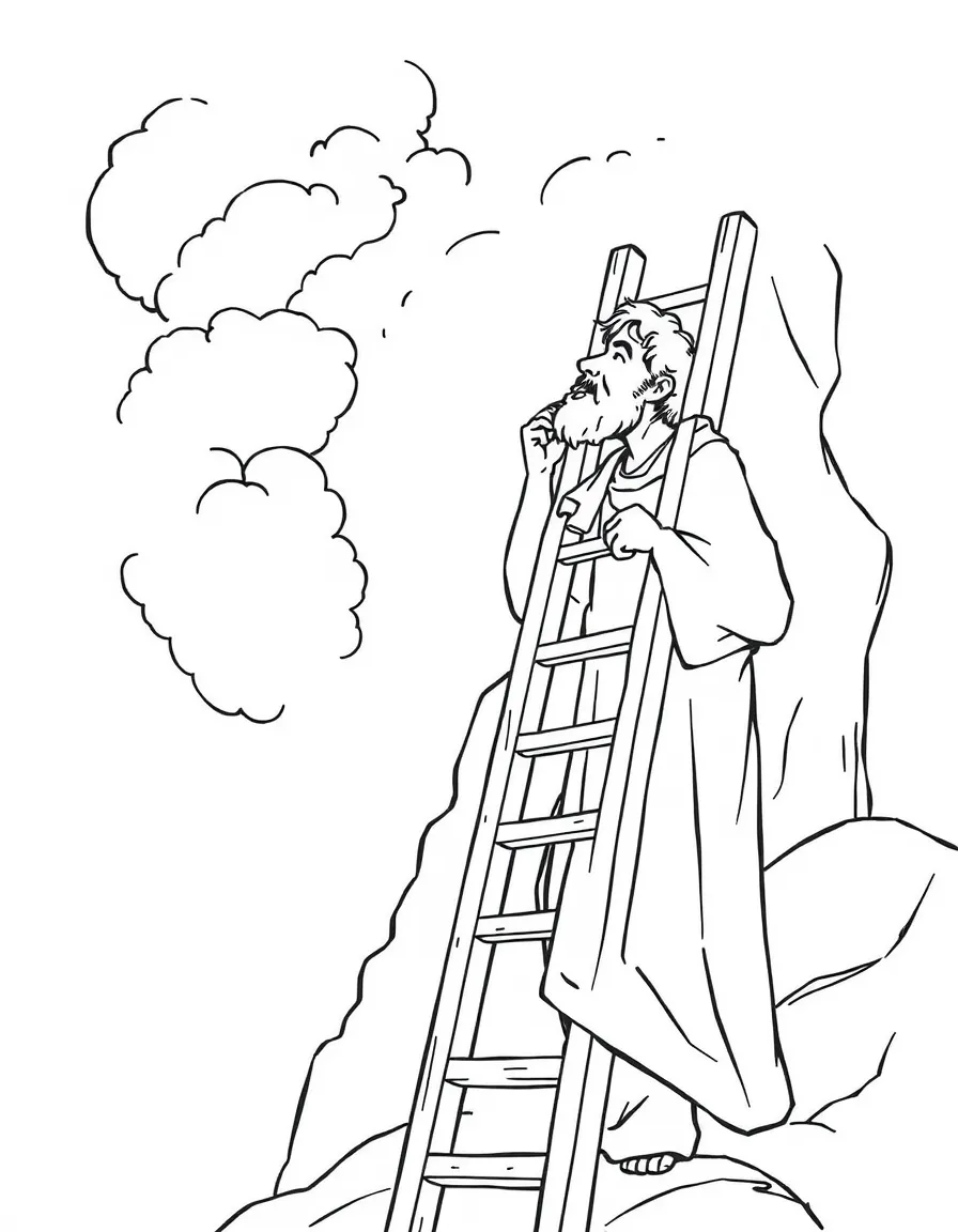 Jacob dreaming of a ladder reaching to heaven.