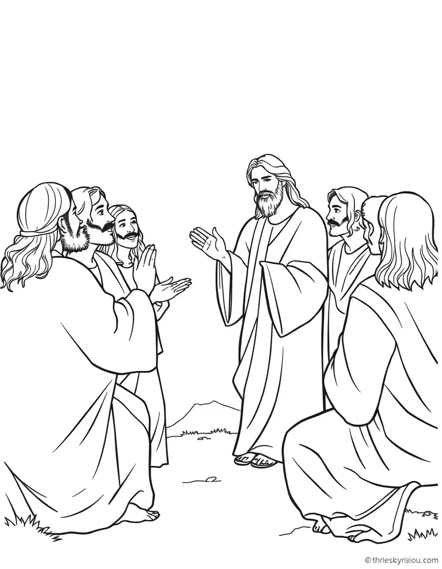 Jesus appearing to his disciples, showing them his hands and feet.