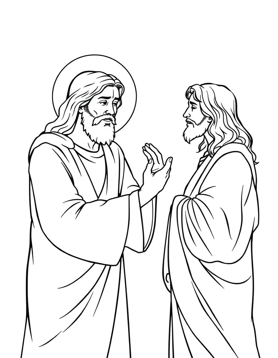 Jesus healing a sick person, with a kind hand.