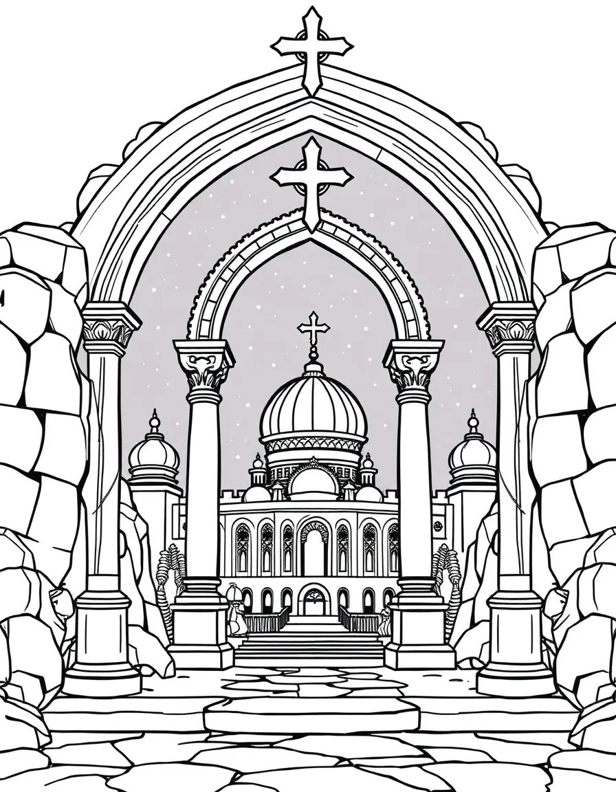 The New Jerusalem, with pearl gates.