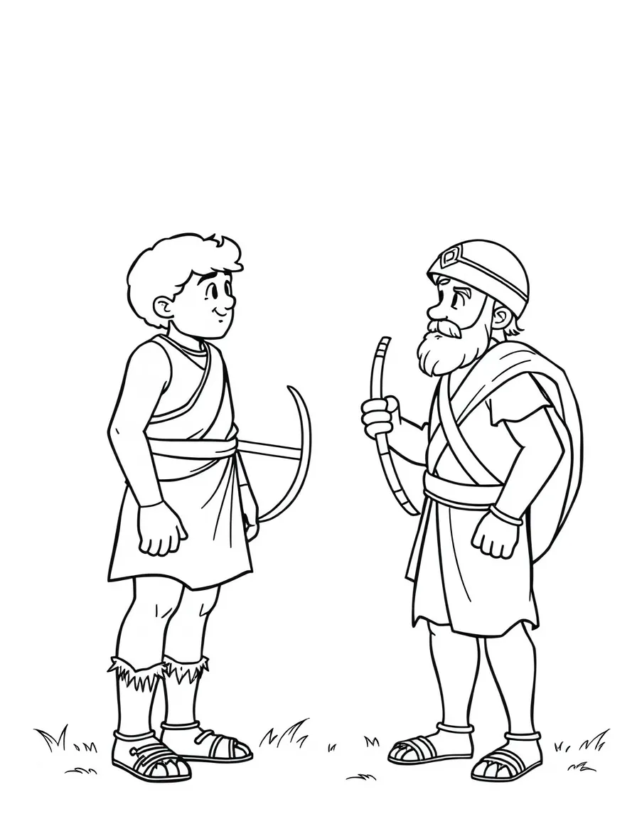 David facing Goliath, with a tiny slingshot and a confident smile.