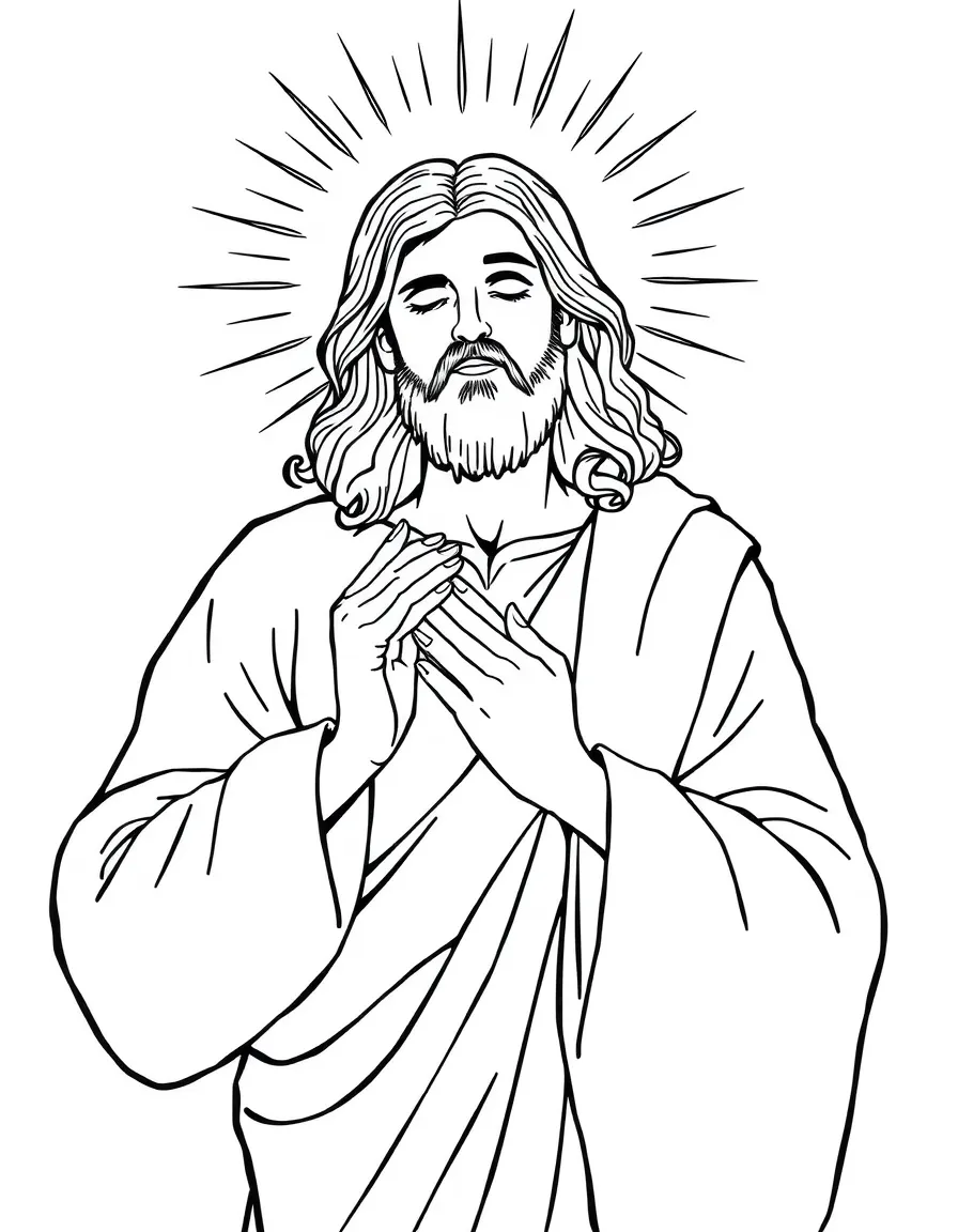 Jesus healing, with light all around him.