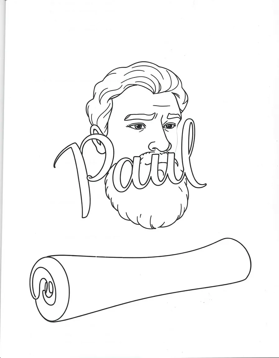 Paul writing, with a neat scroll.