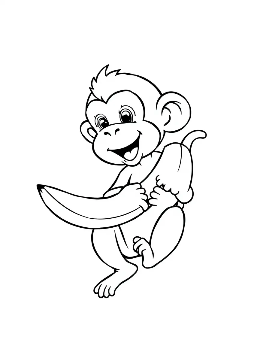 A little monkey is peeling a banana