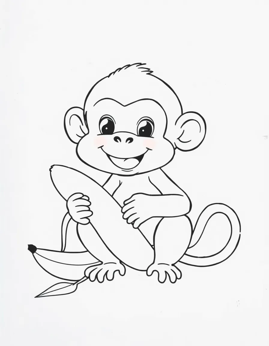 A little monkey is peeling a banana