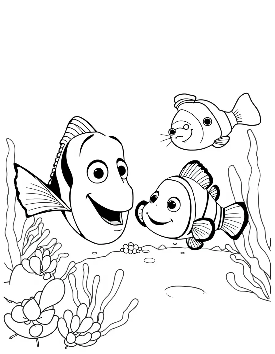 (Finding Nemo characters) Nemo meeting other clownfish