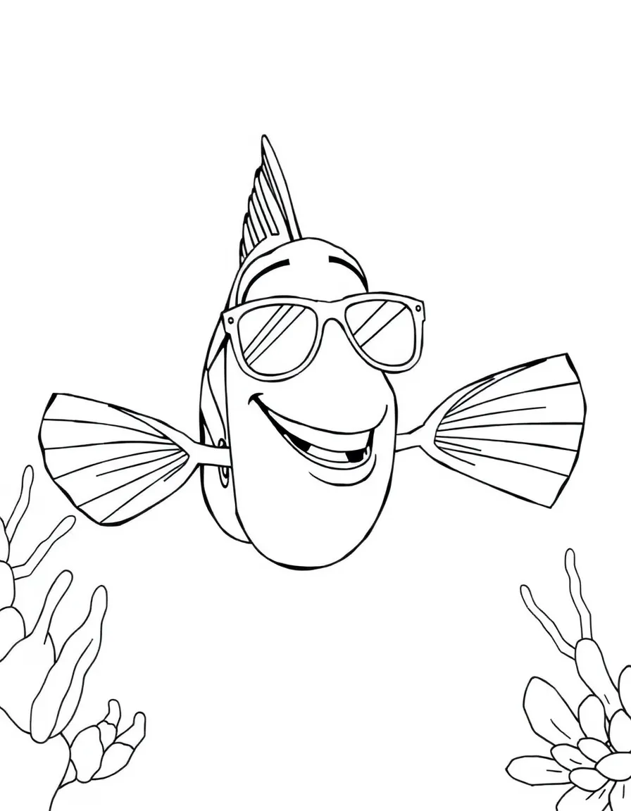(Finding Nemo characters) Crush wearing sunglasses