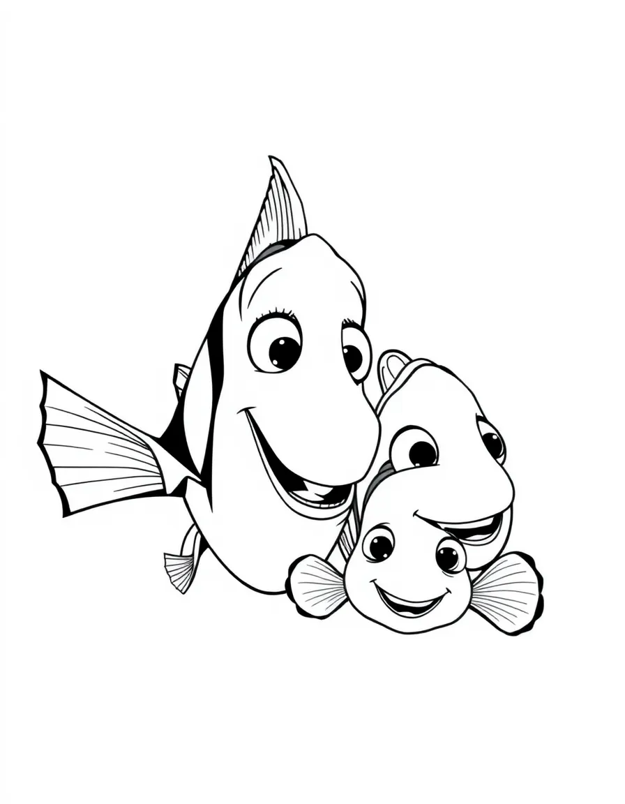 (Finding Nemo characters) Marlin and Nemo hugging