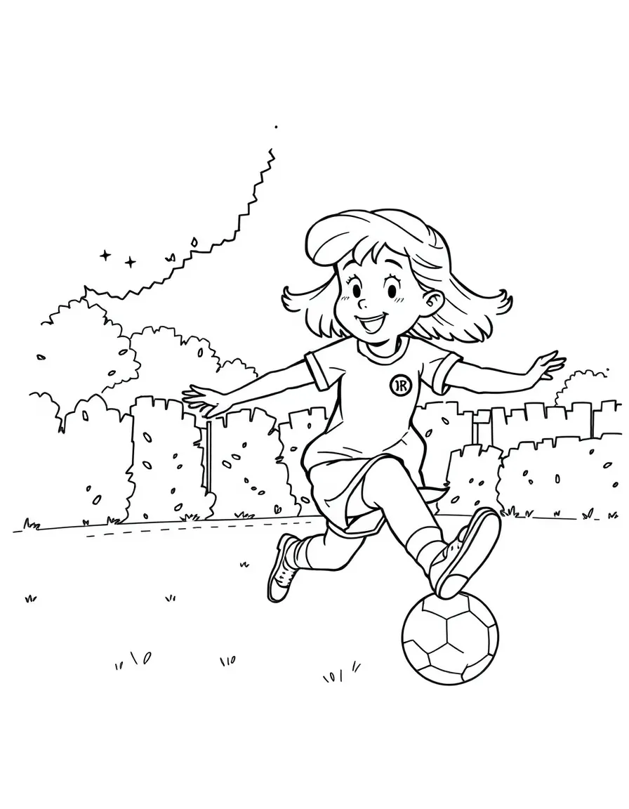 (Arthur TV series) Francine Frensky playing soccer.
