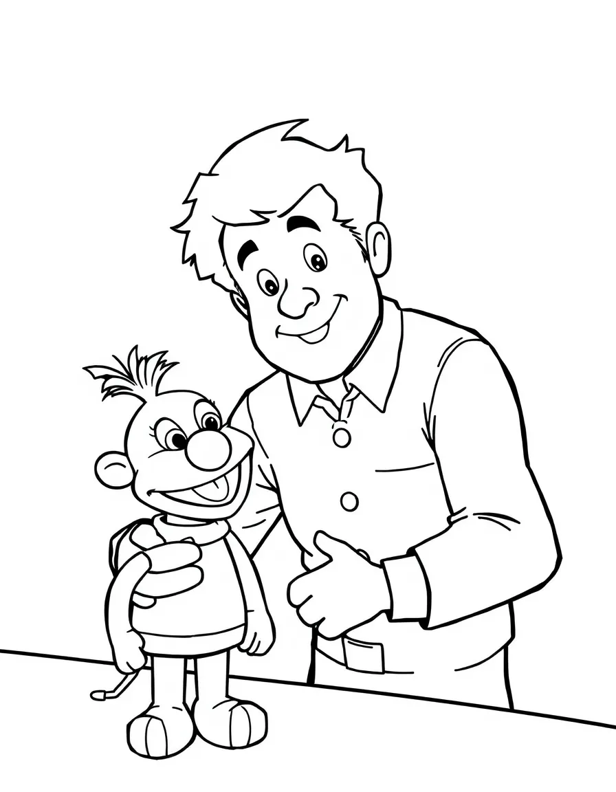 (Arthur TV series) George Lundgren with his puppet, Wally.