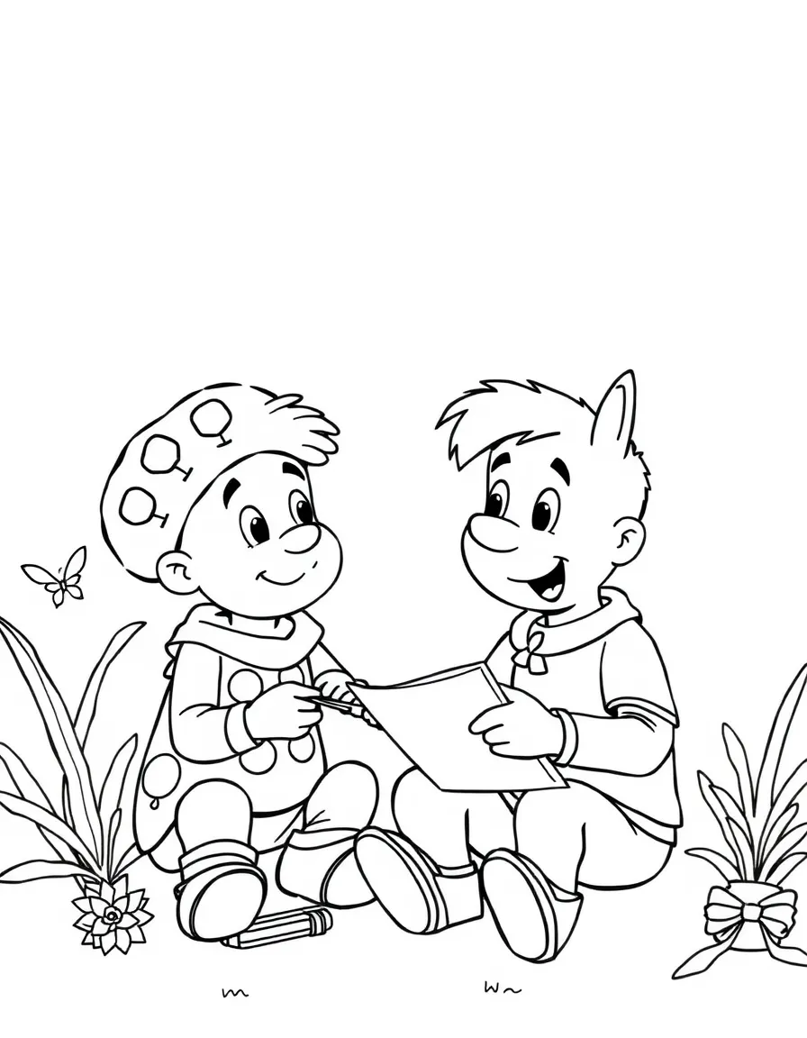 (Arthur TV series) Brain helping Arthur with his homework.