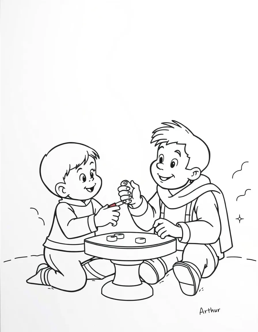 (Arthur TV series) George playing a game with Arthur.