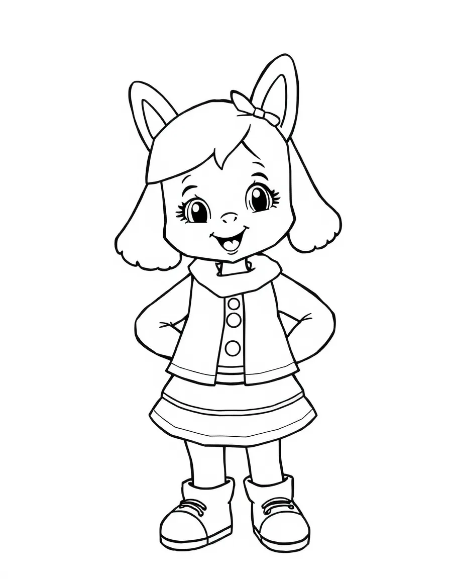 (Arthur TV series) Muffy showing off her new outfit.