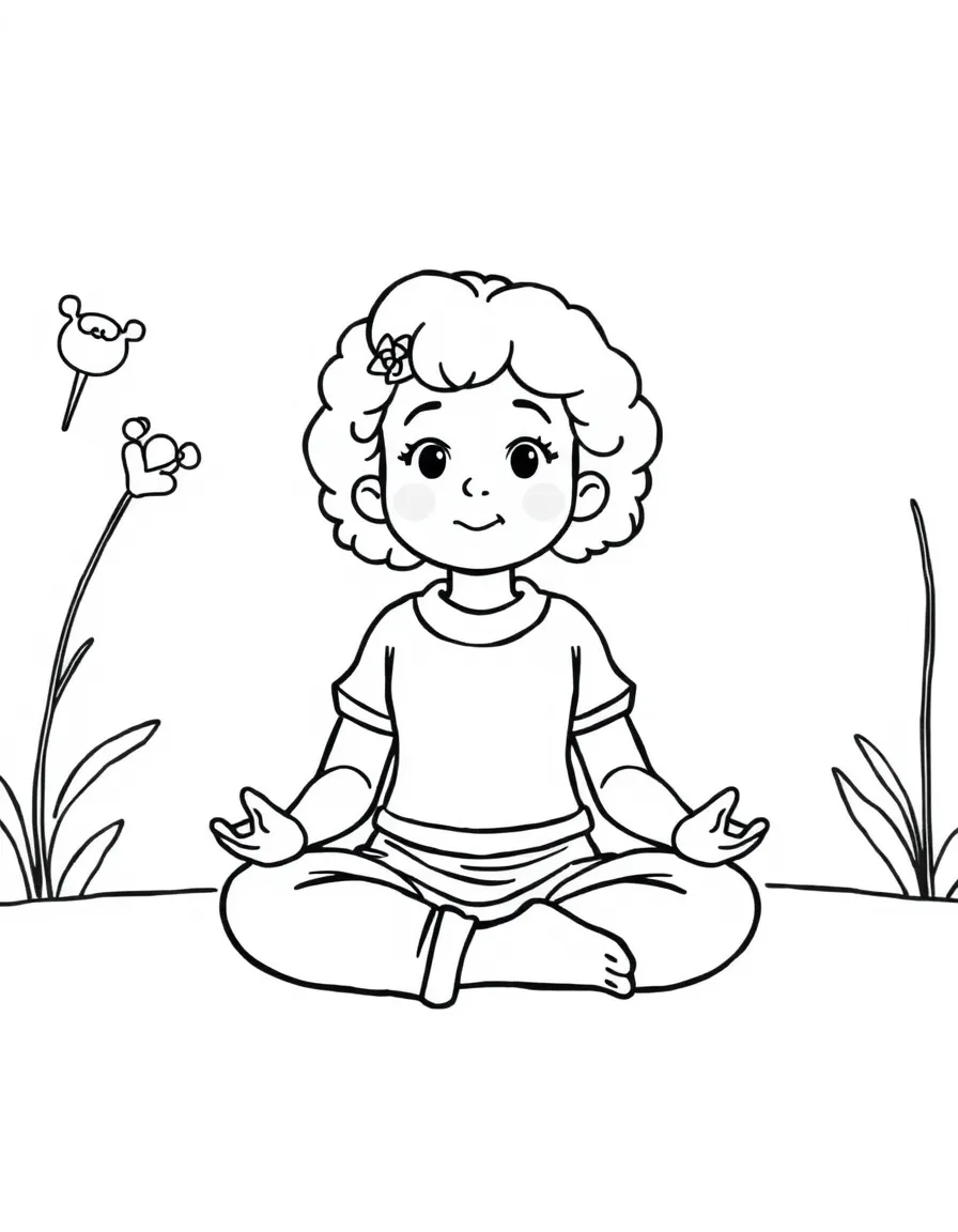 (Arthur TV series) Prunella meditating.