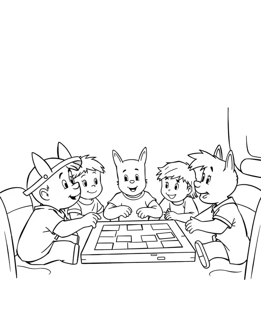 (Arthur TV series) Arthur and his friends playing a board game.