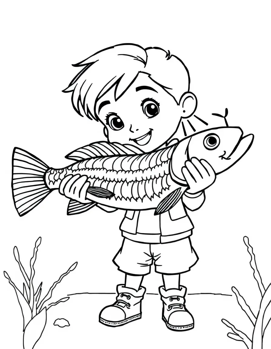 (Luca, movie) Giulia holding a fish.