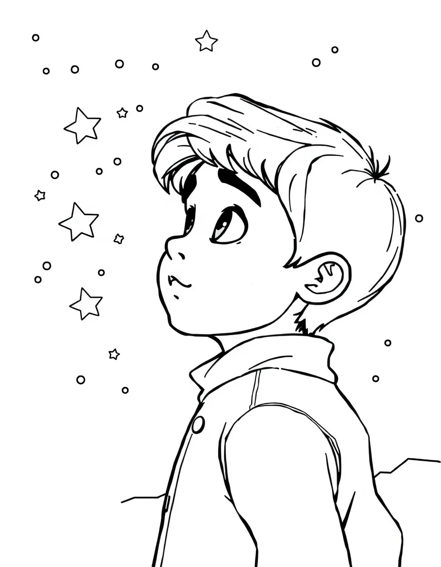 (Luca, movie) Luca looking at the stars.