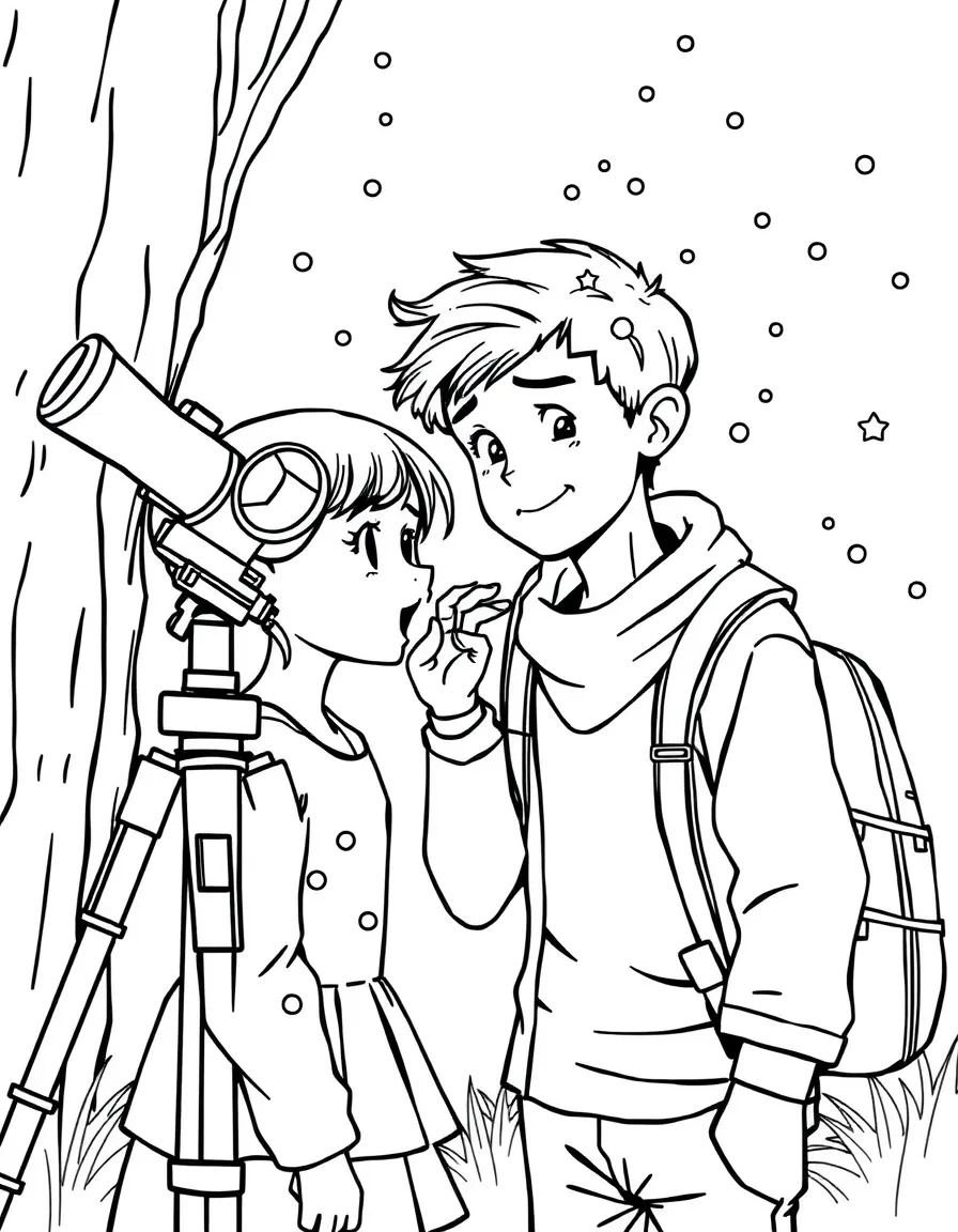 (Luca, movie) Giulia with her telescope.