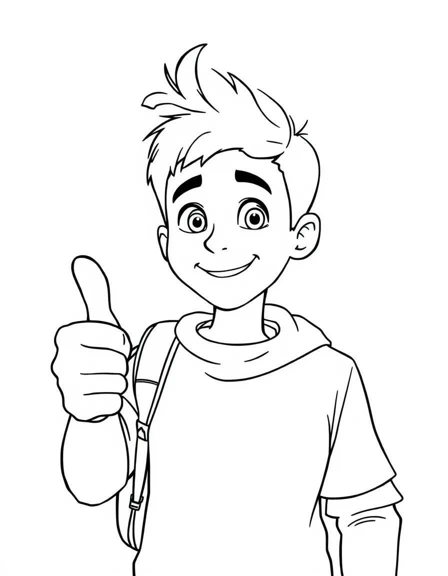 (Luca, movie) Giulia giving a thumbs up.