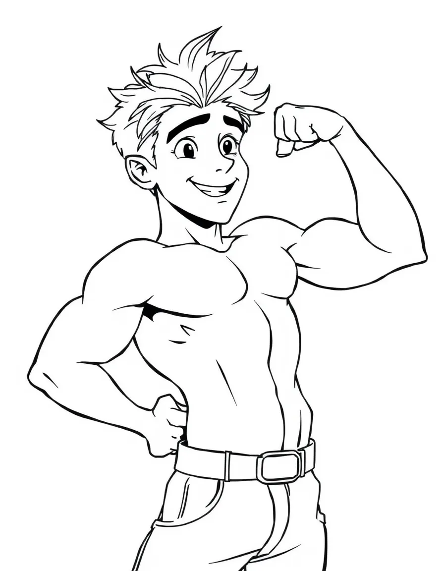 (Luca, movie) Ercole flexing.