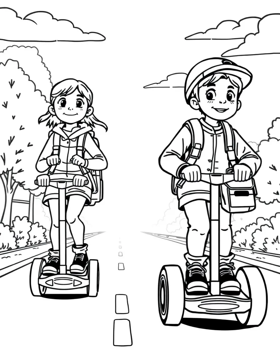 (future) Kids riding hoverboards to school.