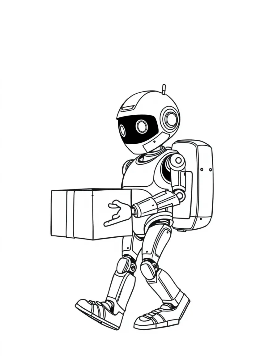 (future) A robot delivering packages.