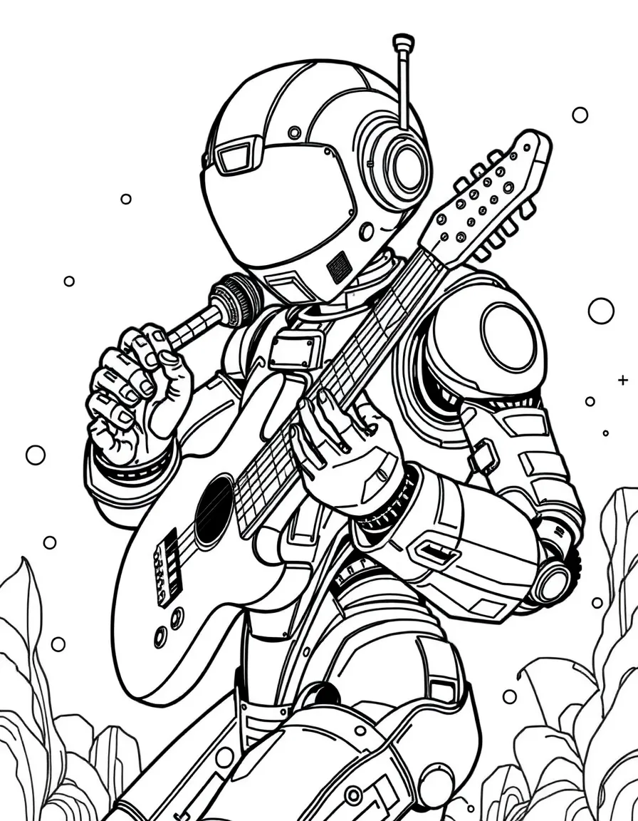 (future) A robot playing a musical instrument.