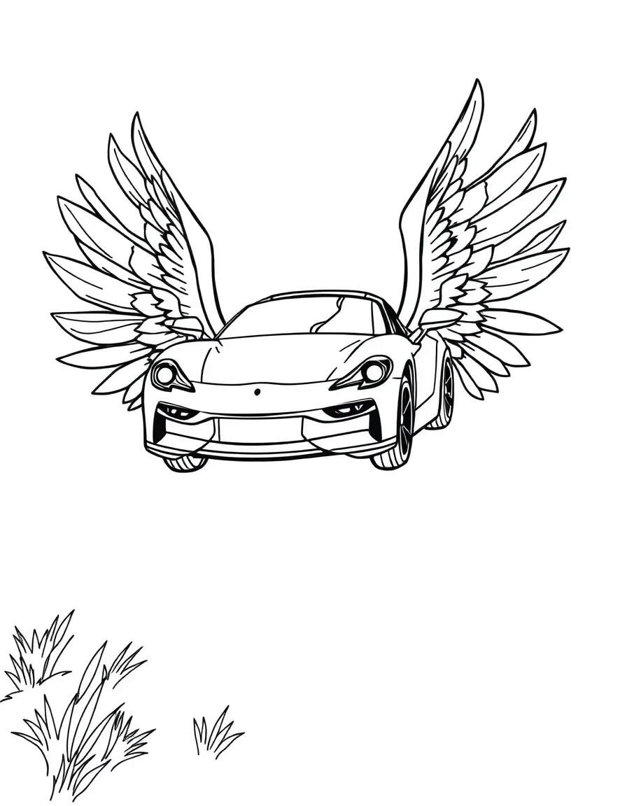 (future) A car with wings that can fly.