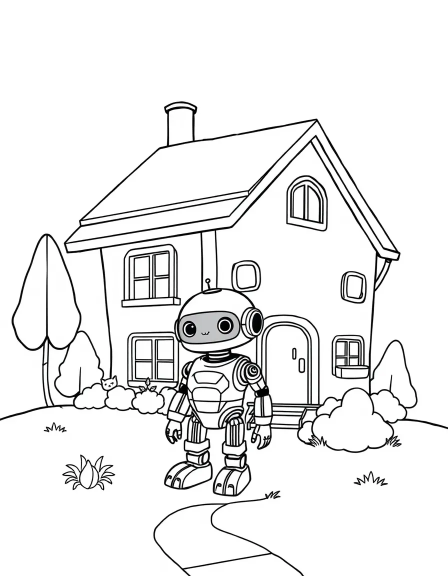 (future) A house with a pet robot.