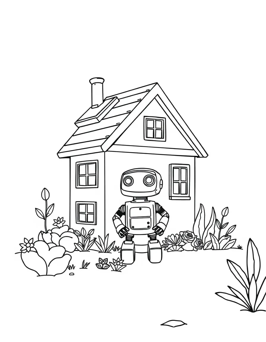 (future) A house with a mini-robot garden.