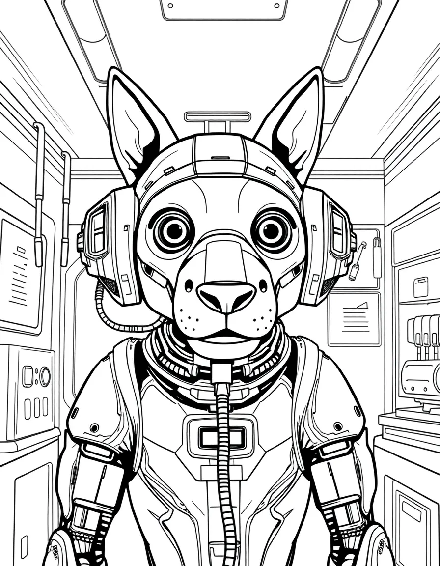 (future) A futuristic animal hospital with robot vets.