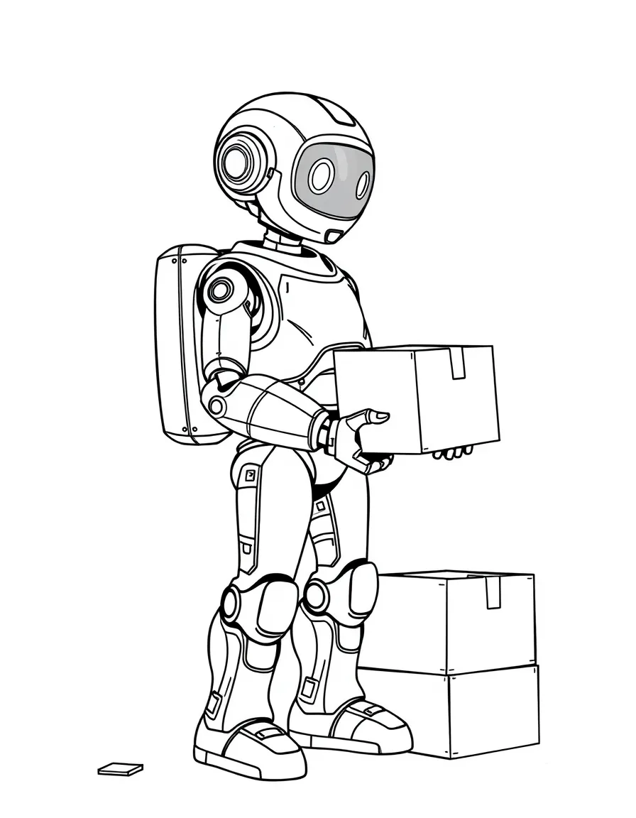 (future) A robot helping with packing.