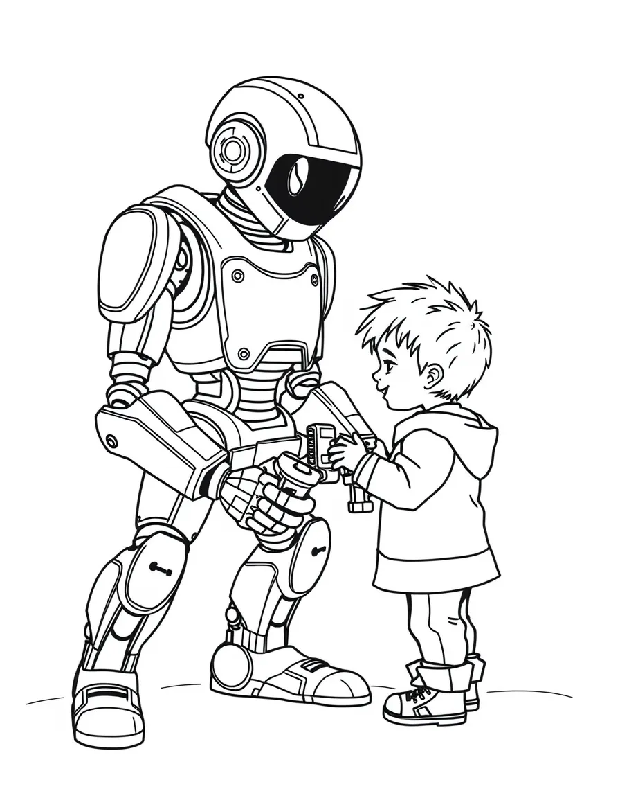 (future) A robot helping a child build a robot.
