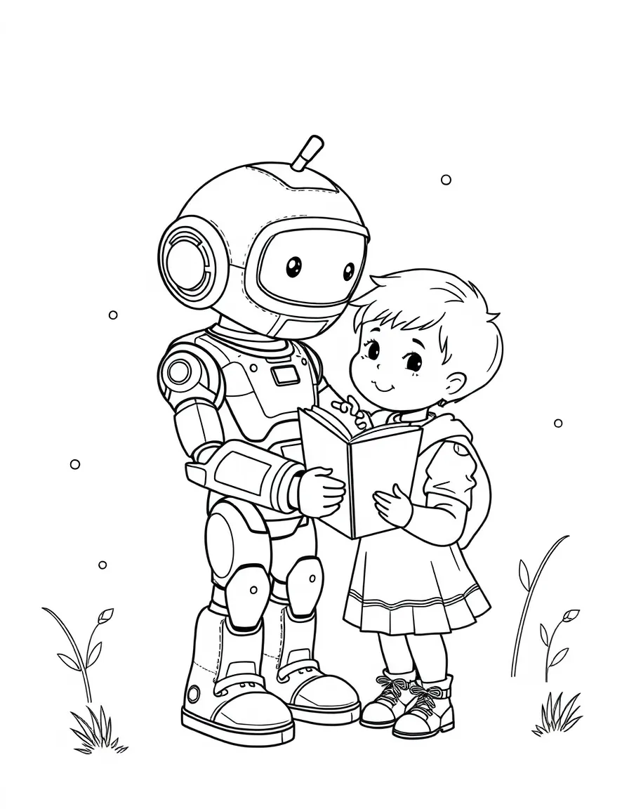 (future) A robot helping a child with their storytelling.