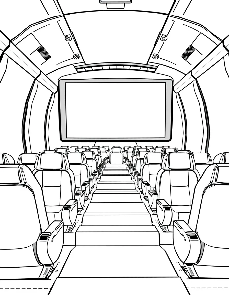 (future) A futuristic cinema with flying seats.