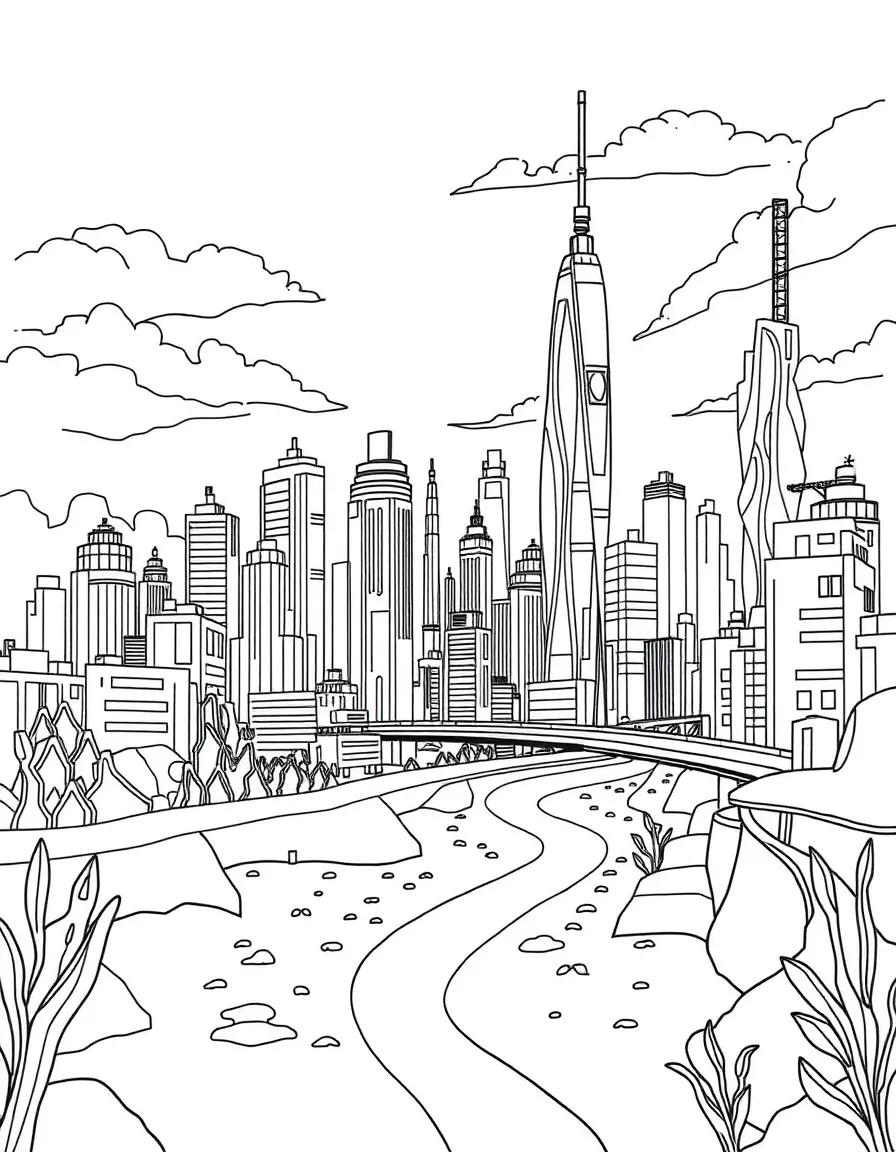 (future) A city with buildings powered by algae.