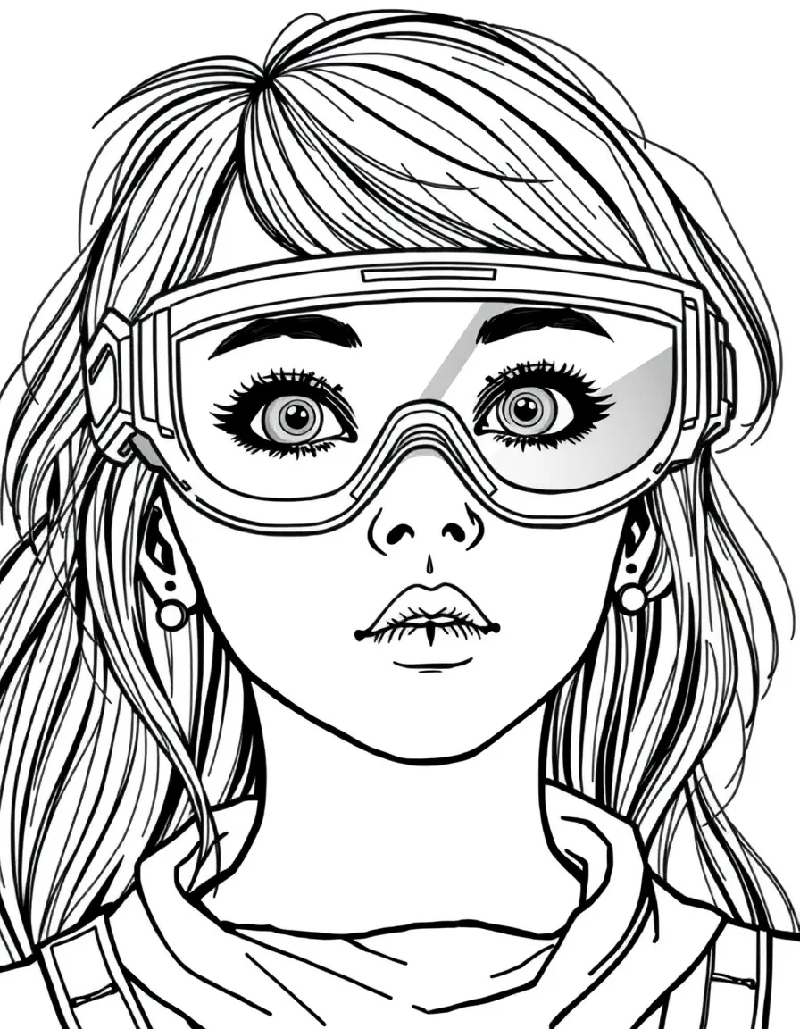 (future) A girl with futuristic contact lenses that record video.