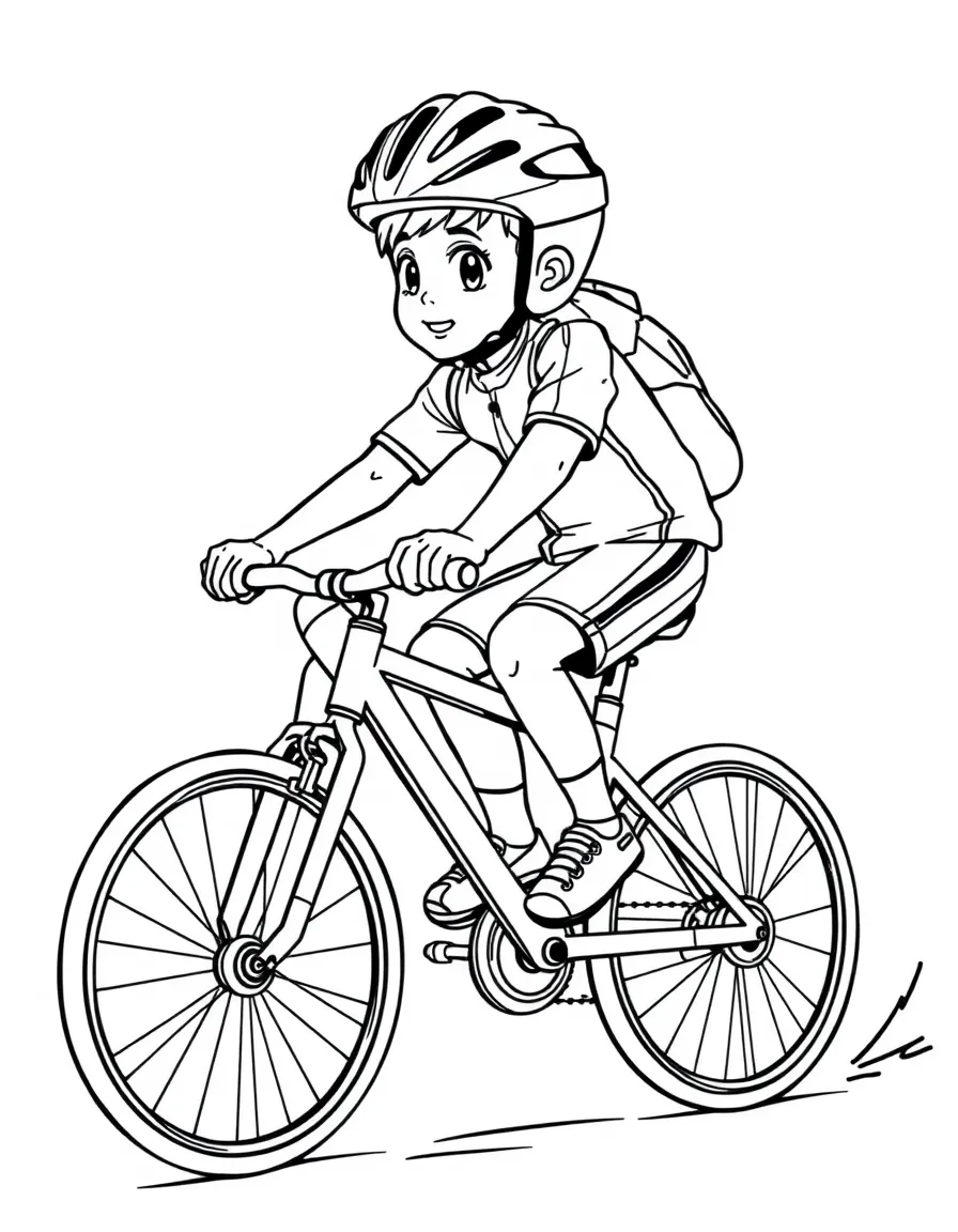 (sports) A child cycling
